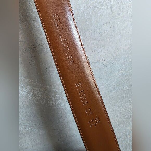 Christian Dior Mixed Metal Tone Buckle Black Leather Skinny Belt Unisex Size 34